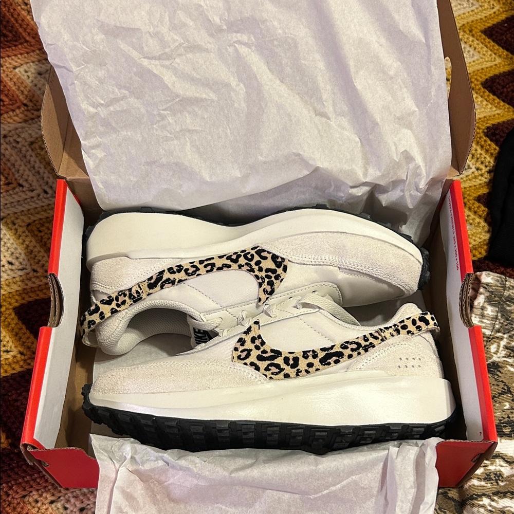 Nike New In Box Cream and Leopard Accent Sneakers - Picture 6 of 6